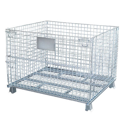 qualité  Medium Duty 1000KG Capacity 50x50 Folding Wire Mesh Container usine